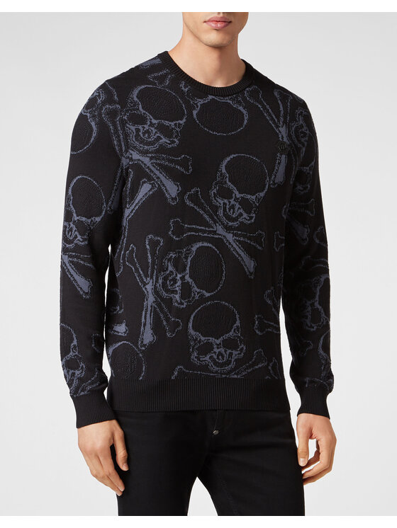 PHILIPP PLEIN PHILIPP PLEIN Sweter 531 Czarny Regular Fit