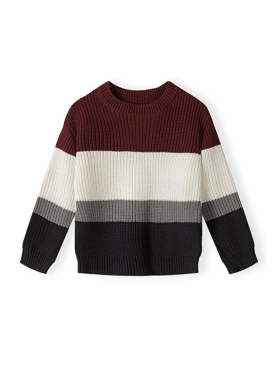 minoti minoti Sweter 33KNIT265 Bordowy Regular Fit
