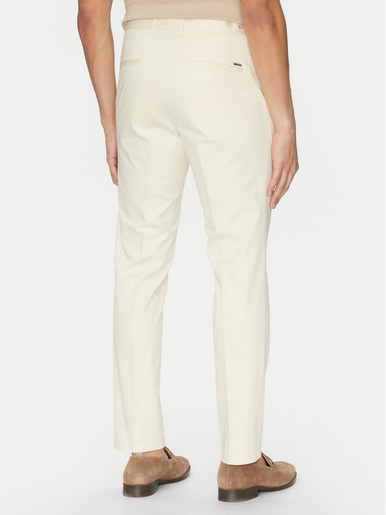 BOSS BOSS Společenské kalhoty C-Genius 50539970 Écru Slim Fit