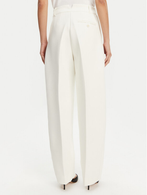 JACQUEMUS JACQUEMUS Auduma bikses Le Pantalon Ovalo 24E241PA0791718 100 Balts Regular Fit