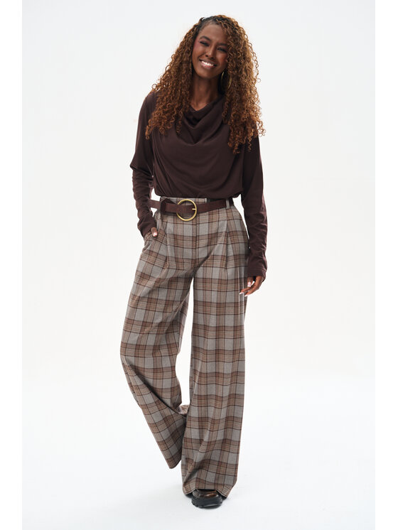 blue shadow blue shadow Bluzka Nicole Brązowy Regular Fit