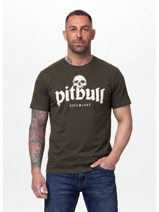 PITBULL PITBULL T-Shirt TRES PERROS VIEJOS Zielony ciemny Regular Fit