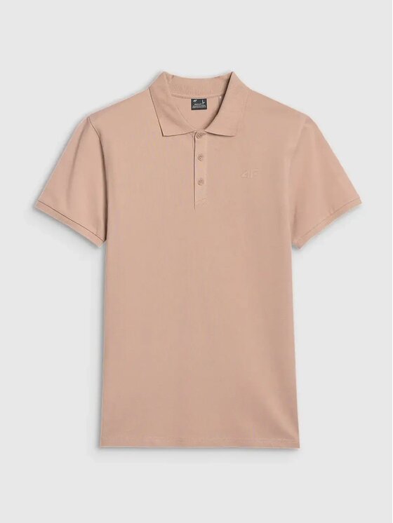 4F 4F Polo 4FWSS25TPTSM407-83S Brązowy Regular Fit