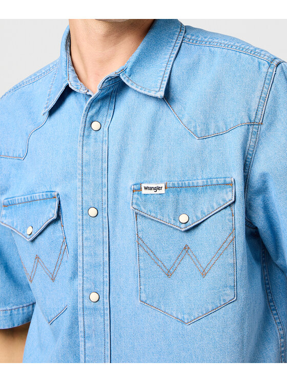 Wrangler Wrangler Koszula jeansowa 112362375 Niebieski Regular Fit