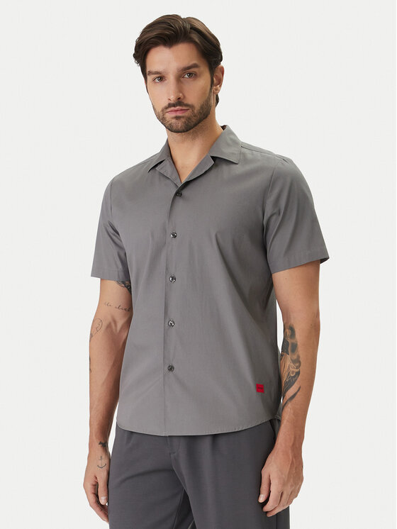 HUGO Koszula Ellino 50560584 Szary Relaxed Fit