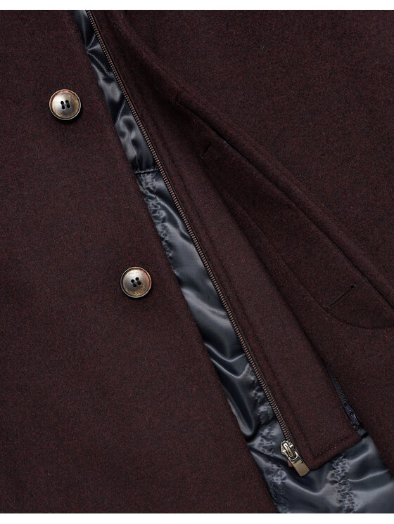 Borgio Borgio Płaszcz seveso Bordowy Classic Fit