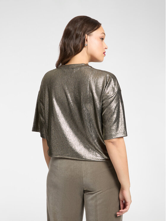 Elena Mirò Elena Mirò T-Shirt G250Z100509N008 Złoty Boxy Fit