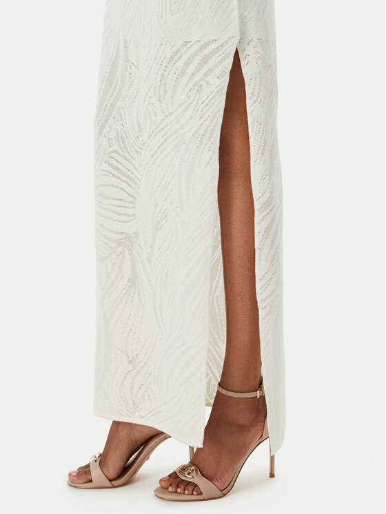 Guess Guess Trikotažinė suknelė W6GK81 Z0680 Kreminė Slim Fit