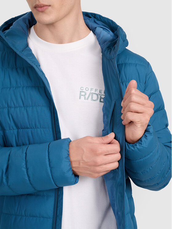 4F 4F Kurtka puchowa MIDSHOP TEXTILE Granatowy Regular Fit
