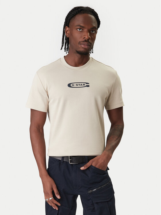 G-Star Raw Tricou Old Skool D25967-C812 Bej Regular Fit