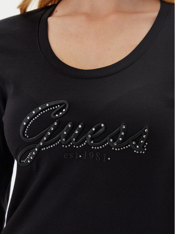 Guess Guess Majica W5YI26 J1314 Crna Slim Fit