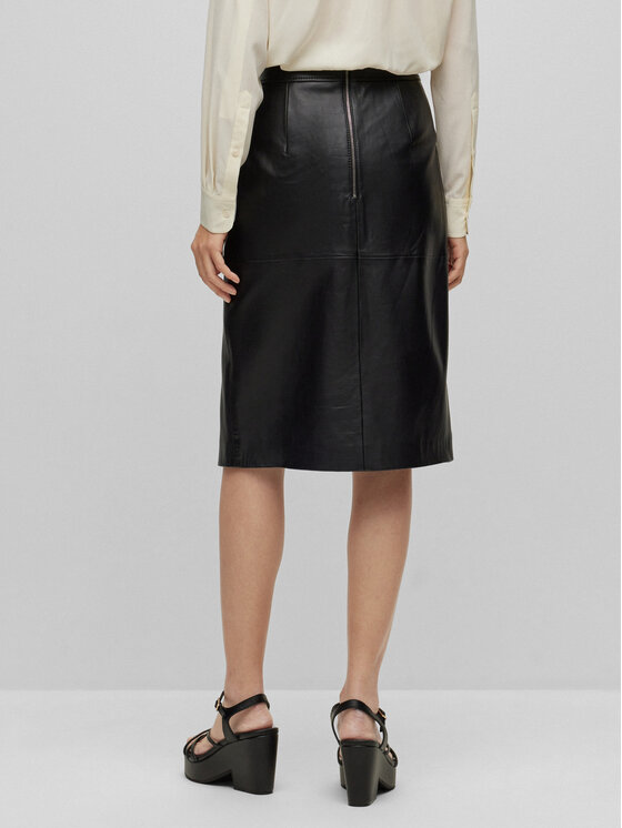 BOSS Boss Пола от имитация на кожа 50489116 Черен Slim Fit