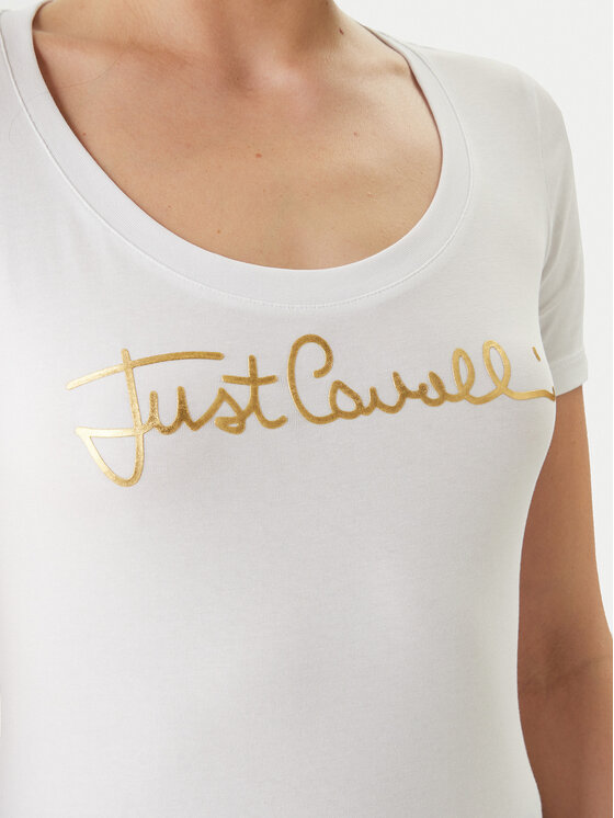 Just Cavalli Just Cavalli Póló 80PAHT02 CJ502 Fehér Slim Fit