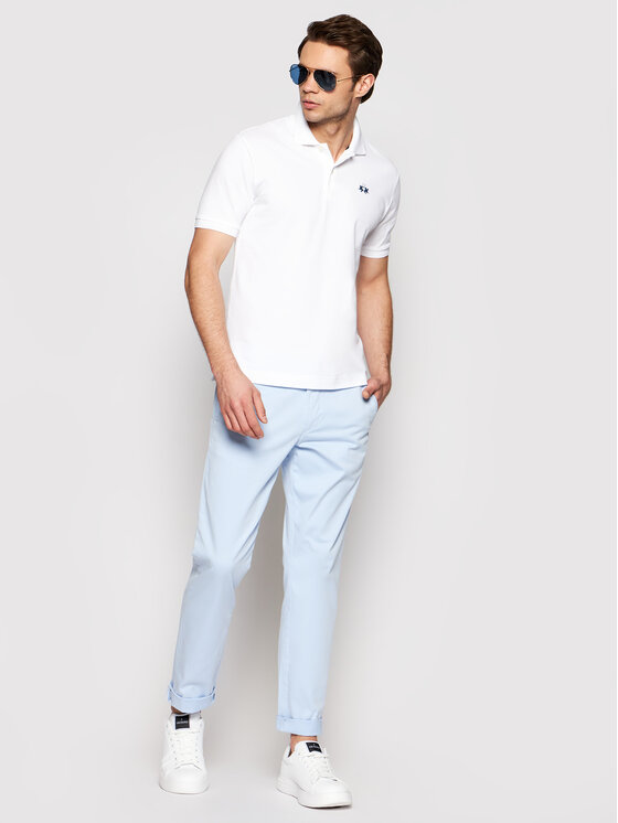 La Martina La Martina Polo majica BPMP01 PK031 Bela Regular Fit