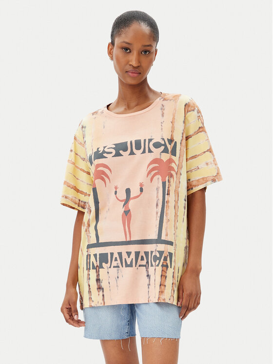 Damski T-Shirt One Teaspoon, Rozmiar M, Pomarańczowy, Its Juicy In Jamaica 26940