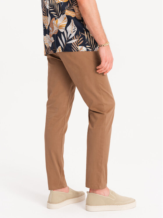 Ombre Ombre Chino kalhoty OM-PACP-0118 Hnědá Regular Fit