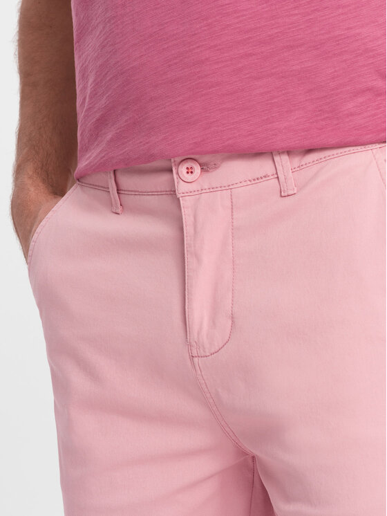 Ombre Ombre Chino kalhoty W421 Růžová Regular Fit