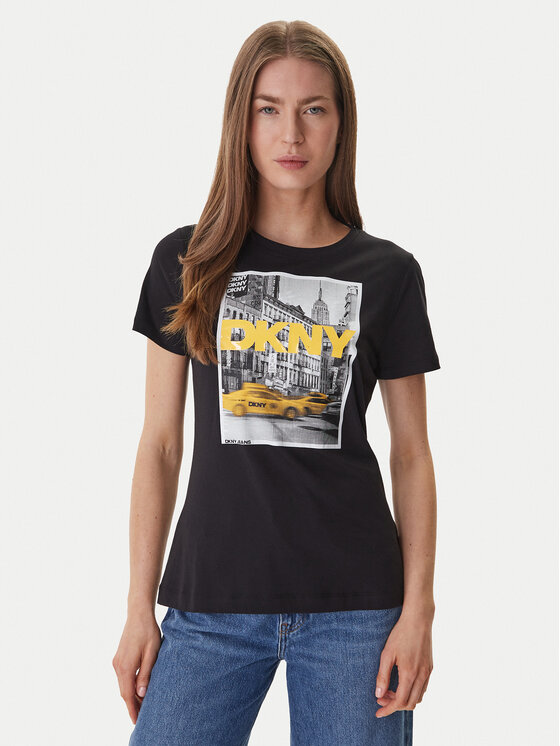 DKNY DKNY Tričko DJ6T1749 Čierna Regular Fit