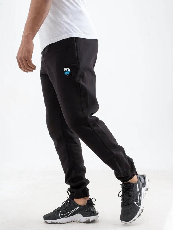Smerfy Smerfy Spodnie dresowe Spodnie Dresowe Męskie Czarne Smerfy Maruda XL Czarny Regular Fit