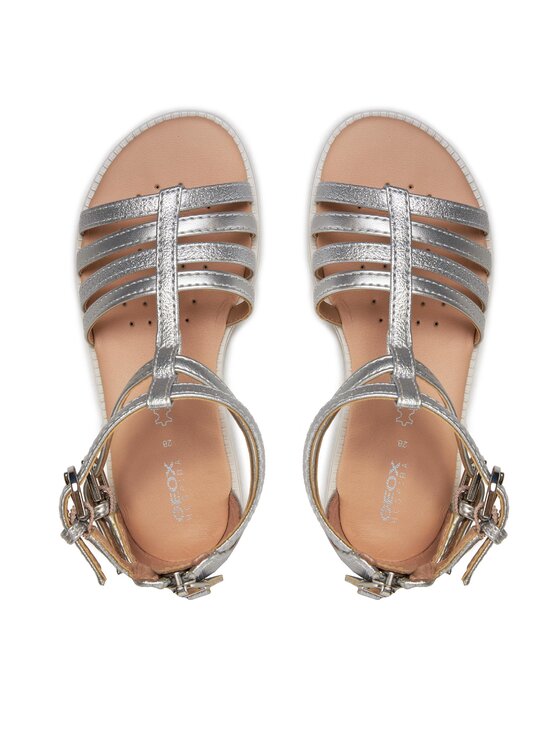 Geox Geox Sandály J Sandal Karly Girl J7235D 0QDAJ C1007 S Stříbrná