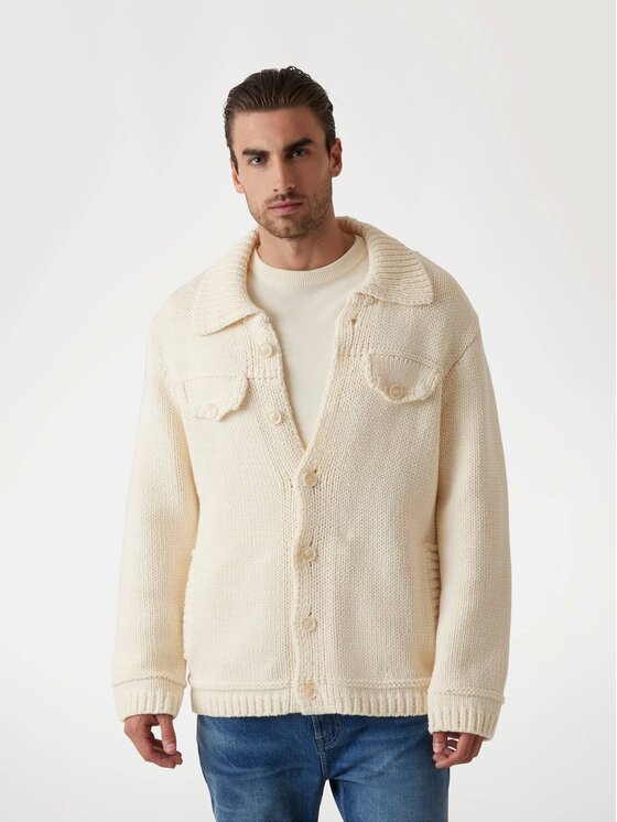 Guess Guess Sweter 170463 Beżowy Classic Fit