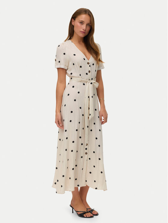 Vero Moda Vero Moda Košeľové šaty Joan 10343501 Béžová Regular Fit