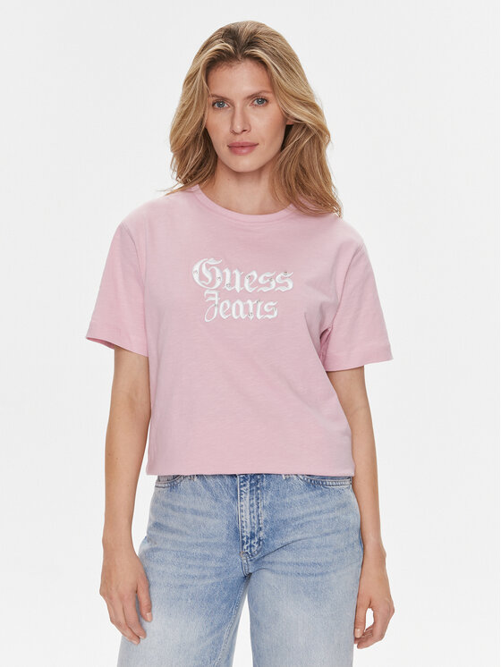 Guess T-krekls Gothic W4RI49 K6XN4 Violets Regular Fit