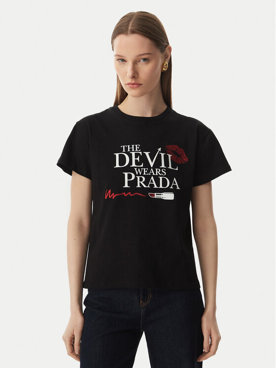 Rinascimento Tricou CFC0129300003 Negru Regular Fit