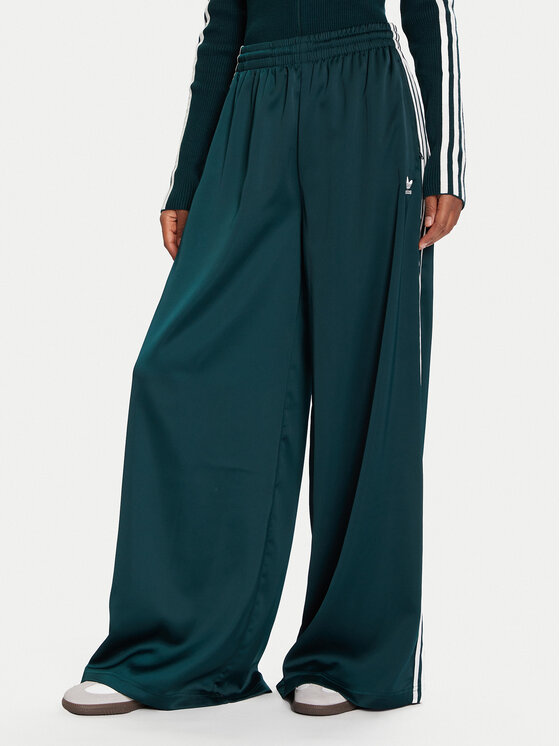adidas adidas Spodnji del trenirke adicolor Satin JV7511 Zelena Wide Leg