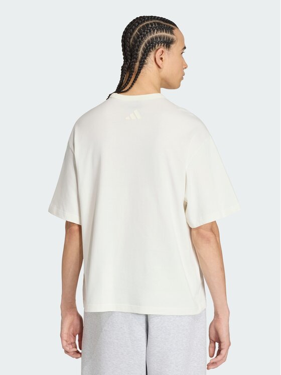 adidas adidas T-Shirt 168176 Kremowy Loose Fit