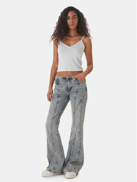 Guess Jeans Guess Jeans топ W6GPB5 KG372 Сив Regular Fit