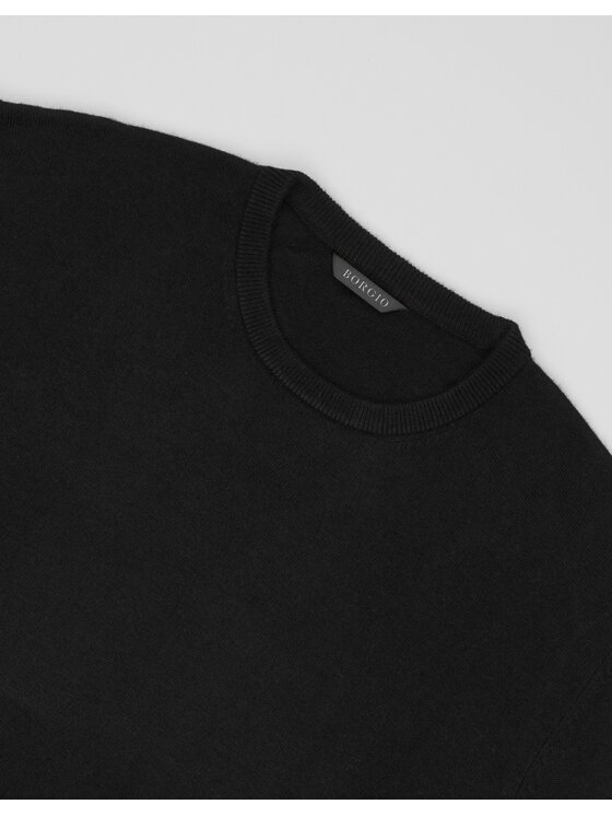 Borgio Borgio Sweter caravaggio Czarny Regular Fit