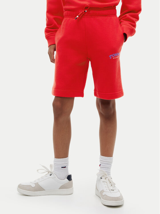Tommy Hilfiger Pantaloni scurți sport KB0KB10242 Roșu deschis Regular Fit