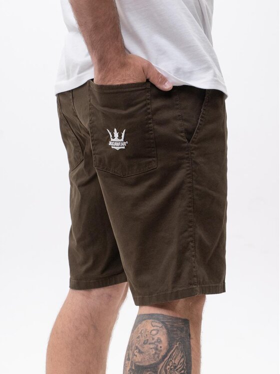 Jigga Wear Jigga Wear Szorty materiałowe Krótkie Spodenki Crown Pocket L Brązowy Regular Fit