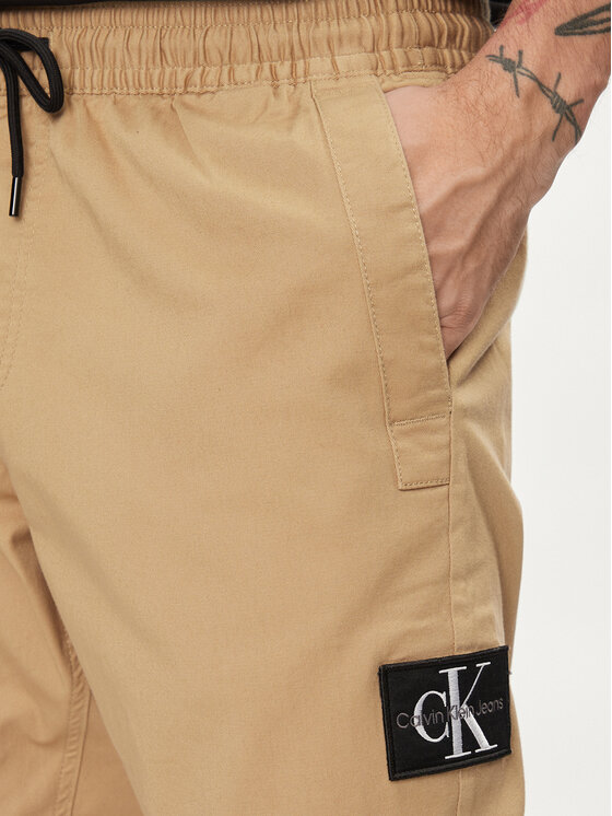 Calvin Klein Jeans Calvin Klein Jeans Joggers Monologo Badge J30J325114 Bej Skinny Fit