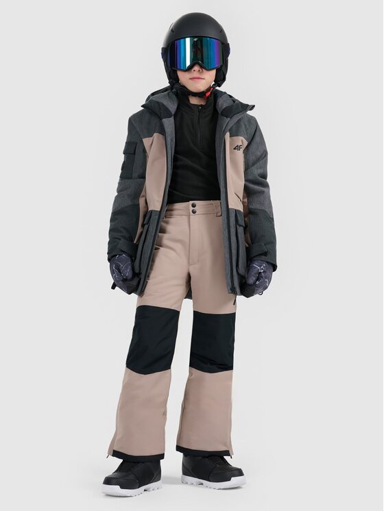4F 4F Kurtka snowboardowa 4FJRAW25TTJAU1039-82S Brązowy Oversize
