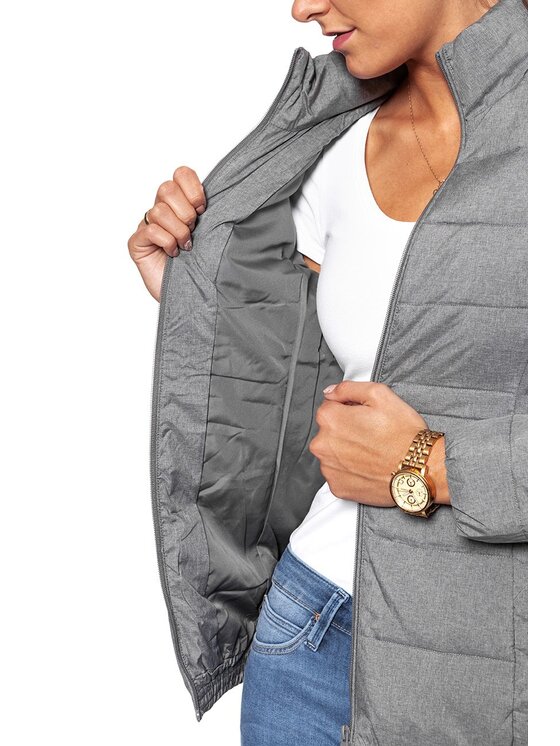 Wrangler Wrangler Kurtka damska SHORT PUFFER Szary Slim Fit
