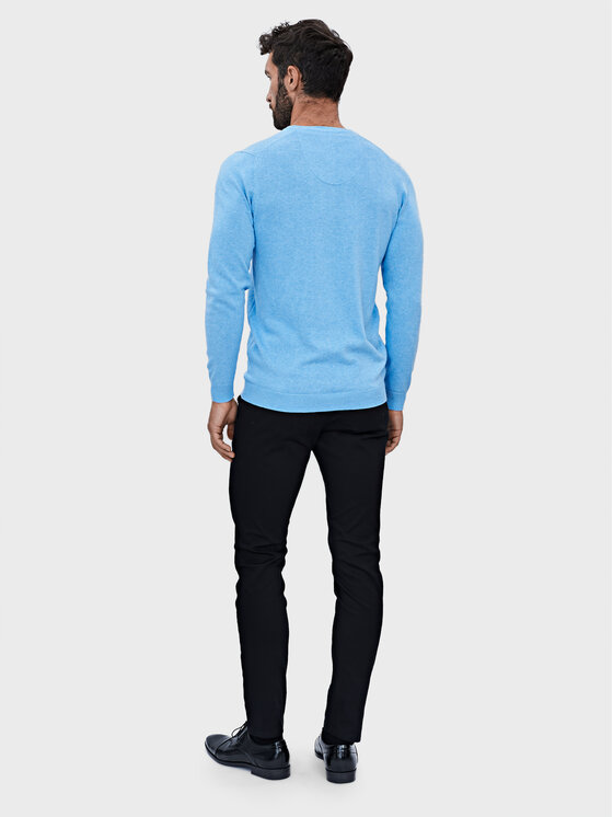 Evenemen Evenemen Sweter V-NECK AZZURRO Niebieski Slim Fit
