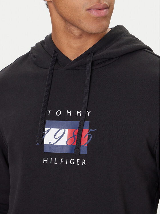 Tommy Hilfiger Tommy Hilfiger Bluză Linear Flag MW0MW41332 Negru Regular Fit