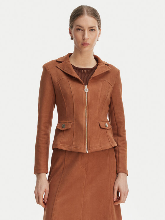 Rinascimento Rinascimento Яке от имитация на кожа CFC0127914003 Кафяв Slim Fit