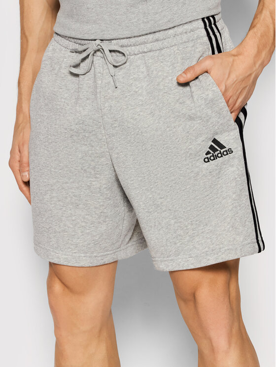Grey men's essentials french terry 3 stripes shorts by adidas - ADIDAS -  Pavidas