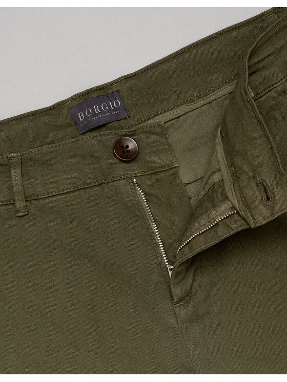 Borgio Borgio Spodnie materiałowe menfi Zielony Slim Fit