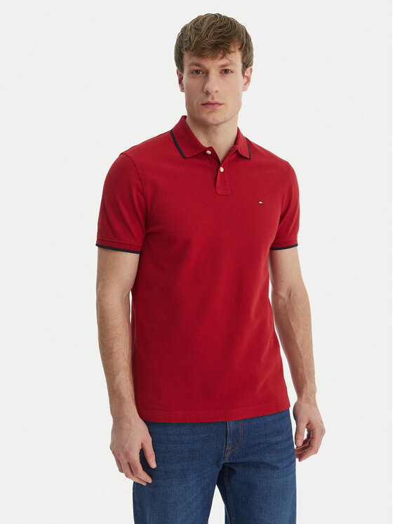 Tommy Hilfiger Tommy Hilfiger Polo majica Pique MW0MW42750 Rdeča Regular Fit