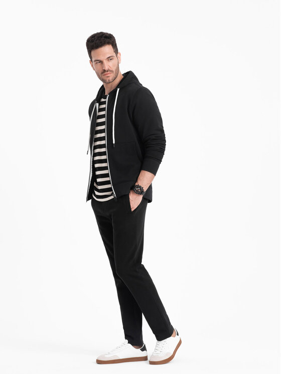 Ombre Ombre Mikina OM-SSBZ-0178 Černá Classic Fit