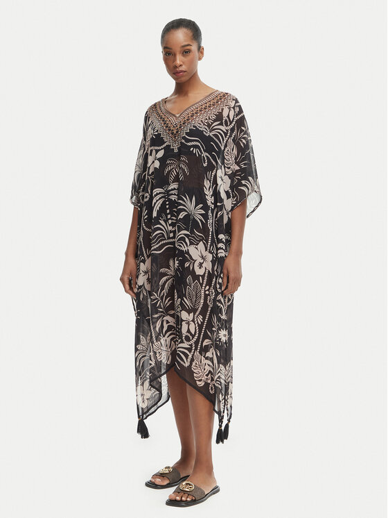 Iconique Iconique Poncho Fuego IC26-123 Nero Relaxed Fit