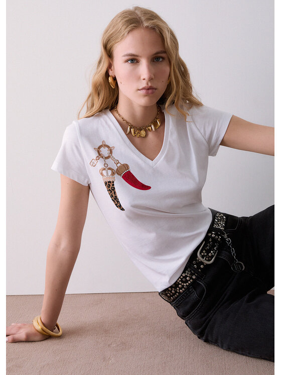 Liu Jo Liu Jo T-shirt WF6447JS923L9481 Bianco Regular Fit