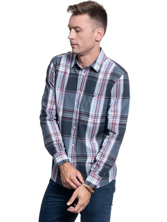 Mustang Mustang Camicia CLEMENS BIG CECK Nero Regular Fit