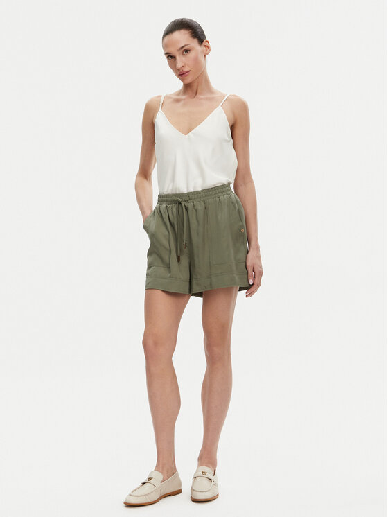 Gaudi Gaudi Kratke hlače iz tkanine 511BD25009 Zelena Relaxed Fit