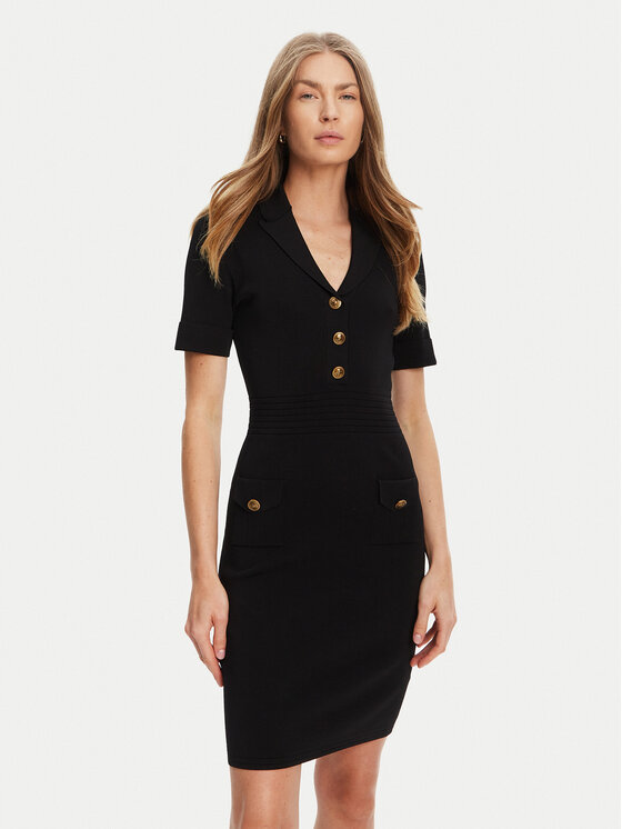 Guess Úpletové šaty W5YK29 Z0130 Čierna Slim Fit