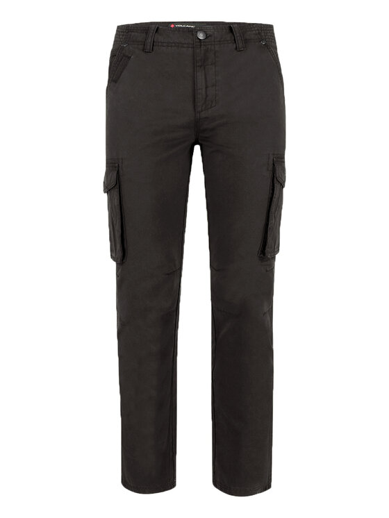 Volcano Volcano Spodnie cargo R-HAMPTER Czarny Regular Fit